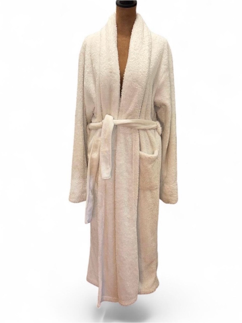 Cozy Long Cream Plush Bathrobe with Belt L/XL Bath & Body Works